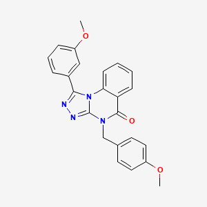 molecular formula C24H20N4O3 B11291530 1-(3-methoxyphenyl)-4-[(4-methoxyphenyl)methyl]-4H,5H-[1,2,4]triazolo[4,3-a]quinazolin-5-one 