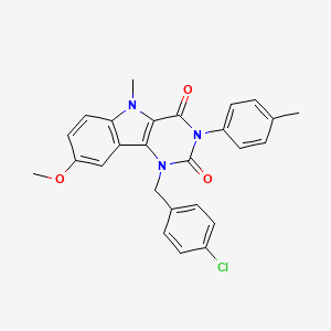 1-(4-chlorobenzyl)-8-methoxy-5-methyl-3-(4-methylphenyl)-1H-pyrimido[5,4-b]indole-2,4(3H,5H)-dione