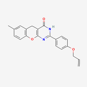 7-Methyl-2-[4-(prop-2-EN-1-yloxy)phenyl]-3H,4H,5H-chromeno[2,3-D]pyrimidin-4-one