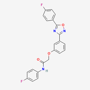 molecular formula C22H15F2N3O3 B11291571 N-(4-fluorophenyl)-2-{3-[5-(4-fluorophenyl)-1,2,4-oxadiazol-3-yl]phenoxy}acetamide 