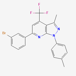 molecular formula C21H15BrF3N3 B11291576 6-(3-bromophenyl)-3-methyl-1-(4-methylphenyl)-4-(trifluoromethyl)-1H-pyrazolo[3,4-b]pyridine 