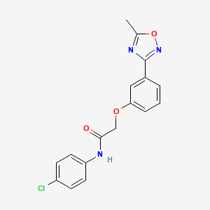 molecular formula C17H14ClN3O3 B11291577 N-(4-chlorophenyl)-2-[3-(5-methyl-1,2,4-oxadiazol-3-yl)phenoxy]acetamide 