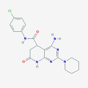 4-amino-N-(4-chlorophenyl)-7-oxo-2-(piperidin-1-yl)-5,6,7,8-tetrahydropyrido[2,3-d]pyrimidine-5-carboxamide