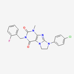 6-(4-Chlorophenyl)-2-[(2-fluorophenyl)methyl]-4-methyl-7,8-dihydropurino[7,8-a]imidazole-1,3-dione