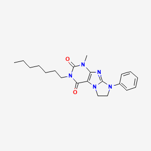 2-Heptyl-4-methyl-6-phenyl-7,8-dihydropurino[7,8-a]imidazole-1,3-dione