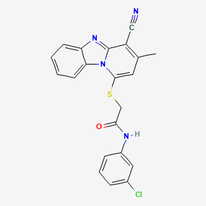 N-(3-chlorophenyl)-2-[(4-cyano-3-methylpyrido[1,2-a]benzimidazol-1-yl)sulfanyl]acetamide