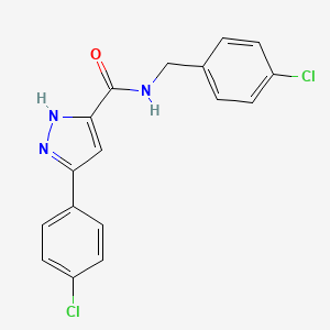 N-(4-chlorobenzyl)-5-(4-chlorophenyl)-1H-pyrazole-3-carboxamide