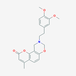 9-[2-(3,4-dimethoxyphenyl)ethyl]-4-methyl-9,10-dihydro-2H,8H-chromeno[8,7-e][1,3]oxazin-2-one