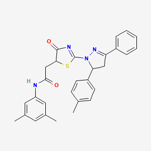 N-(3,5-dimethylphenyl)-2-{2-[5-(4-methylphenyl)-3-phenyl-4,5-dihydro-1H-pyrazol-1-yl]-4-oxo-4,5-dihydro-1,3-thiazol-5-yl}acetamide