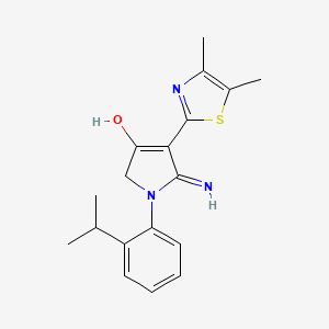 molecular formula C18H21N3OS B11291695 5-amino-4-(4,5-dimethyl-1,3-thiazol-2-yl)-1-(2-isopropylphenyl)-1,2-dihydro-3H-pyrrol-3-one 