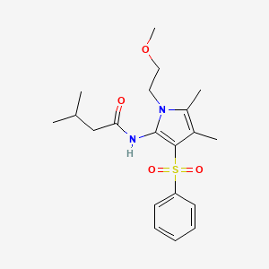 N-[1-(2-methoxyethyl)-4,5-dimethyl-3-(phenylsulfonyl)-1H-pyrrol-2-yl]-3-methylbutanamide