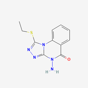 molecular formula C11H11N5OS B11291722 4H-[1,2,4]Triazolo[4,3-a]quinazolin-5-one, 4-amino-1-ethylsulfanyl- 