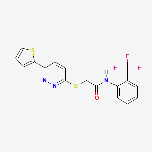 2-((6-(thiophen-2-yl)pyridazin-3-yl)thio)-N-(2-(trifluoromethyl)phenyl)acetamide