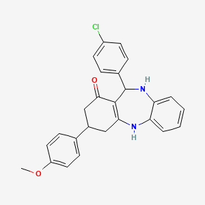 6-(4-Chlorophenyl)-9-(4-methoxyphenyl)-5,6,8,9,10,11-hexahydrobenzo[b][1,4]benzodiazepin-7-one