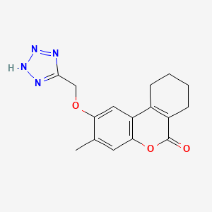 molecular formula C16H16N4O3 B11291743 3-methyl-2-(1H-tetrazol-5-ylmethoxy)-7,8,9,10-tetrahydro-6H-benzo[c]chromen-6-one 