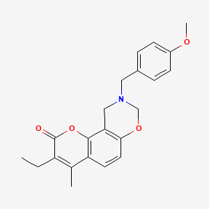 3-ethyl-9-(4-methoxybenzyl)-4-methyl-9,10-dihydro-2H,8H-chromeno[8,7-e][1,3]oxazin-2-one