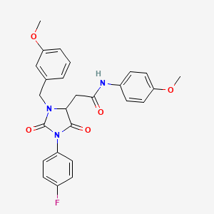 2-[1-(4-fluorophenyl)-3-(3-methoxybenzyl)-2,5-dioxoimidazolidin-4-yl]-N-(4-methoxyphenyl)acetamide