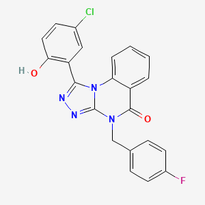 molecular formula C22H14ClFN4O2 B11291764 1-(5-chloro-2-hydroxyphenyl)-4-(4-fluorobenzyl)[1,2,4]triazolo[4,3-a]quinazolin-5(4H)-one 