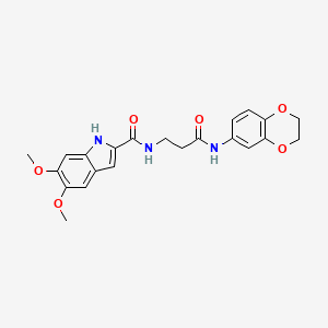 N-[3-(2,3-dihydro-1,4-benzodioxin-6-ylamino)-3-oxopropyl]-5,6-dimethoxy-1H-indole-2-carboxamide