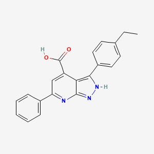 molecular formula C21H17N3O2 B11291793 3-(4-ethylphenyl)-6-phenyl-1H-pyrazolo[3,4-b]pyridine-4-carboxylic acid 