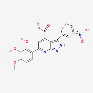 3-(3-nitrophenyl)-6-(2,3,4-trimethoxyphenyl)-1H-pyrazolo[3,4-b]pyridine-4-carboxylic acid