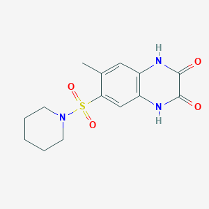 molecular formula C14H17N3O4S B11291830 6-Methyl-7-(piperidin-1-ylsulfonyl)-1,4-dihydroquinoxaline-2,3-dione 