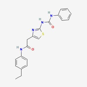 N-(4-ethylphenyl)-2-(2-(3-phenylureido)thiazol-4-yl)acetamide