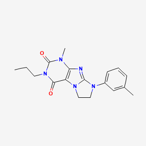 molecular formula C18H21N5O2 B11291853 4-Methyl-6-(3-methylphenyl)-2-propyl-7,8-dihydropurino[7,8-a]imidazole-1,3-dione 