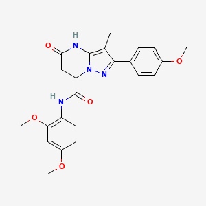 molecular formula C23H24N4O5 B11291897 N-(2,4-dimethoxyphenyl)-5-hydroxy-2-(4-methoxyphenyl)-3-methyl-6,7-dihydropyrazolo[1,5-a]pyrimidine-7-carboxamide 