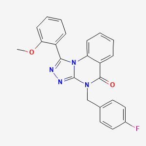 molecular formula C23H17FN4O2 B11291900 4-[(4-fluorophenyl)methyl]-1-(2-methoxyphenyl)-4H,5H-[1,2,4]triazolo[4,3-a]quinazolin-5-one 