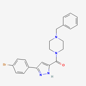 1-Benzyl-4-[3-(4-bromophenyl)-1H-pyrazole-5-carbonyl]piperazine