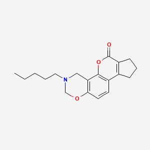 molecular formula C19H23NO3 B11291931 3-pentyl-3,4,8,9-tetrahydro-2H-cyclopenta[3,4]chromeno[8,7-e][1,3]oxazin-6(7H)-one 