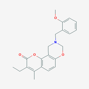 3-ethyl-9-(2-methoxybenzyl)-4-methyl-9,10-dihydro-2H,8H-chromeno[8,7-e][1,3]oxazin-2-one