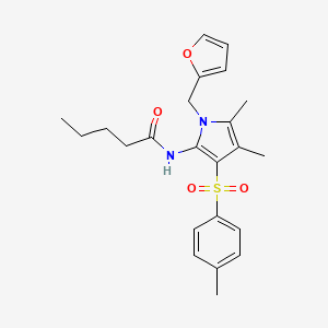 N-{1-(furan-2-ylmethyl)-4,5-dimethyl-3-[(4-methylphenyl)sulfonyl]-1H-pyrrol-2-yl}pentanamide