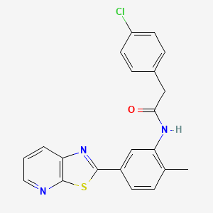 molecular formula C21H16ClN3OS B11291953 2-(4-Chlorophenyl)-N-(2-methyl-5-{[1,3]thiazolo[5,4-B]pyridin-2-YL}phenyl)acetamide 