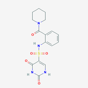 molecular formula C16H18N4O5S B11291970 2-hydroxy-6-oxo-N-[2-(piperidin-1-ylcarbonyl)phenyl]-1,6-dihydropyrimidine-5-sulfonamide 