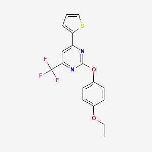 2-(4-Ethoxyphenoxy)-4-(thiophen-2-yl)-6-(trifluoromethyl)pyrimidine