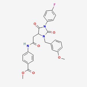 Methyl 4-({[1-(4-fluorophenyl)-3-(3-methoxybenzyl)-2,5-dioxoimidazolidin-4-yl]acetyl}amino)benzoate