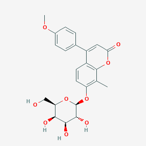 molecular formula C23H24O9 B11292033 4-(4-methoxyphenyl)-8-methyl-2-oxo-2H-chromen-7-yl beta-D-galactopyranoside 