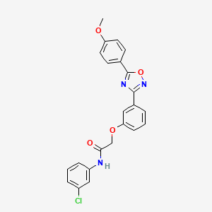 molecular formula C23H18ClN3O4 B11292035 N-(3-chlorophenyl)-2-{3-[5-(4-methoxyphenyl)-1,2,4-oxadiazol-3-yl]phenoxy}acetamide 