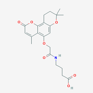 4-({[(4,8,8-trimethyl-2-oxo-9,10-dihydro-2H,8H-pyrano[2,3-f]chromen-5-yl)oxy]acetyl}amino)butanoic acid