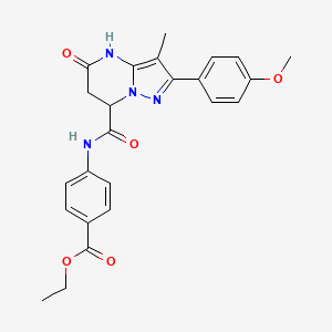 Ethyl 4-({[5-hydroxy-2-(4-methoxyphenyl)-3-methyl-6,7-dihydropyrazolo[1,5-a]pyrimidin-7-yl]carbonyl}amino)benzoate