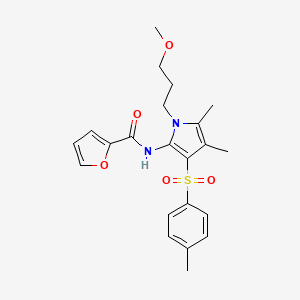 molecular formula C22H26N2O5S B11292061 N-{1-(3-methoxypropyl)-4,5-dimethyl-3-[(4-methylphenyl)sulfonyl]-1H-pyrrol-2-yl}furan-2-carboxamide 