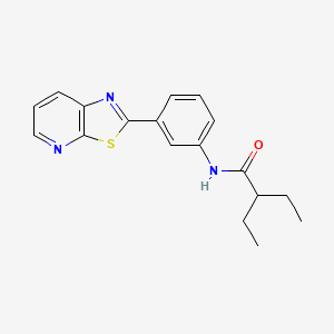 molecular formula C18H19N3OS B11292102 2-Ethyl-N-(3-{[1,3]thiazolo[5,4-B]pyridin-2-YL}phenyl)butanamide 