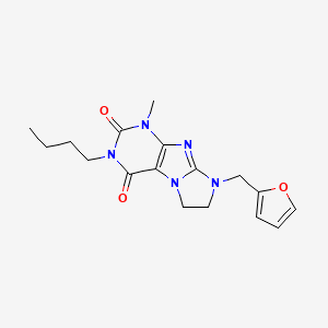 3-Butyl-8-(2-furylmethyl)-1-methyl-1,3,5-trihydroimidazolidino[1,2-h]purine-2, 4-dione