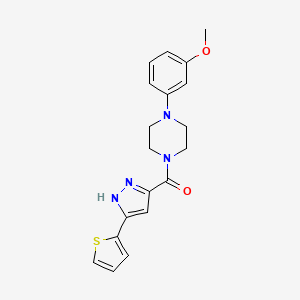 1-(3-Methoxyphenyl)-4-[3-(thiophen-2-YL)-1H-pyrazole-5-carbonyl]piperazine