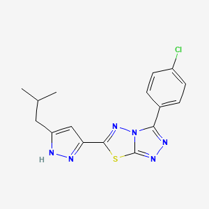 3-(4-chlorophenyl)-6-[5-(2-methylpropyl)-1H-pyrazol-3-yl][1,2,4]triazolo[3,4-b][1,3,4]thiadiazole