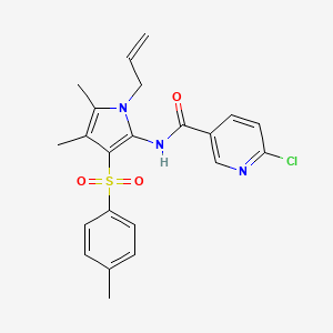 6-chloro-N-{4,5-dimethyl-3-[(4-methylphenyl)sulfonyl]-1-(prop-2-en-1-yl)-1H-pyrrol-2-yl}pyridine-3-carboxamide