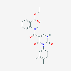 Ethyl 2-(3-(3,4-dimethylphenyl)-2,4-dioxo-1,2,3,4-tetrahydropyrimidine-5-carboxamido)benzoate