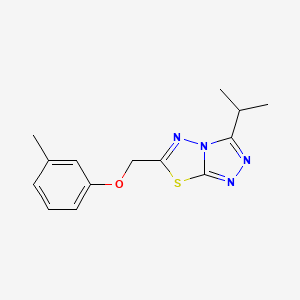 molecular formula C14H16N4OS B11292183 3-Isopropyl-6-[(3-methylphenoxy)methyl][1,2,4]triazolo[3,4-b][1,3,4]thiadiazole 